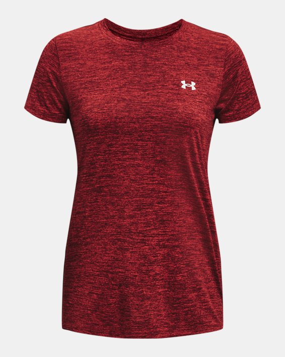 Damen UA Tech™ Twist T-Shirt, Red, pdpMainDesktop image number 4